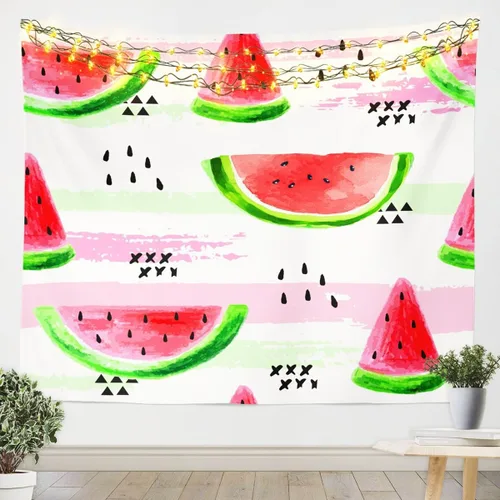 Vista 5 de Manfei Bonito tapiz de aguacate con estampado de corazones verdes y grises para colgar en la pared para niños, niñas y adolescentes, tapiz de pared