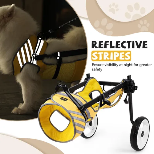 Vista 6 de Silla de ruedas para perros para patas traseras, grande, silla de ruedas resistente para perros medianos a grandes, carritos ajustables para perros