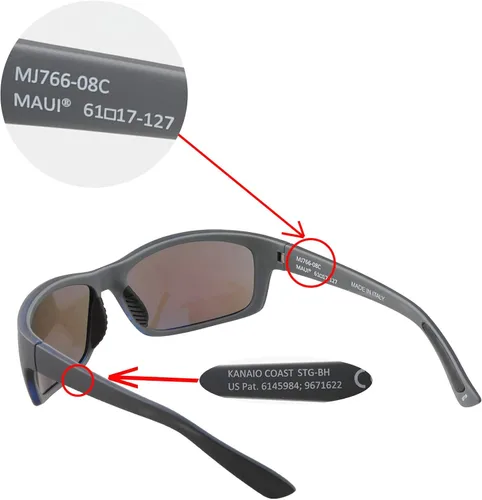Vista 4 de Walleva Lentes de repuesto para gafas de sol Maui Jim Kanaio Coast múltiples opciones disponibles