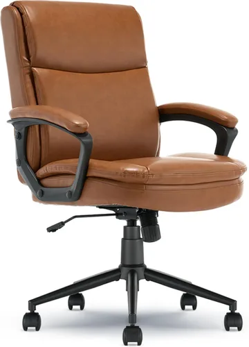Vista 11 de Transform 2.0 Silla de oficina ergonómica, silla de escritorio con respaldo medio con brazos acolchados, soporte lumbar, altura ajustable, Blanco