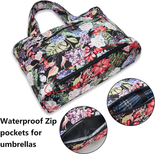 Vista 2 de ZOOEASS - Bolso grande de hombro para mujer, impermeable, multifunción, de nailon, para viaje