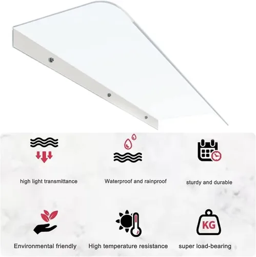 Vista 8 de Toldo moderno para exteriores, toldo transparente para puerta delantera, toldo invisible, cubierta de policarbonato con protección UV, refugio