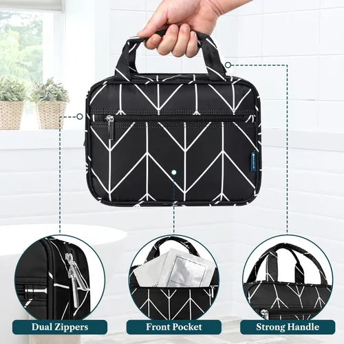 Vista 5 de PAVILIA Neceser Colgante Bolsa de Viaje para Mujeres y Hombres, Organizador de Cosméticos Plegable, Bolsa de Maquillaje Resistente al Agua