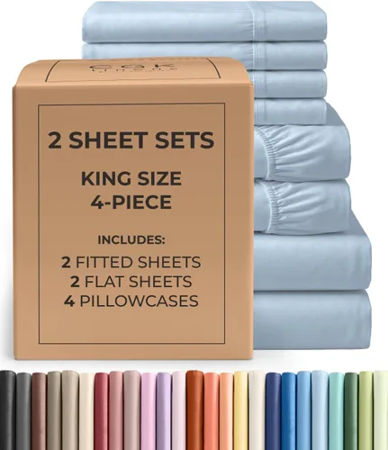 Vista 81 de Pack of 2, Twin Size 3 Piece Sheet Set - Breathable & Cooling - White