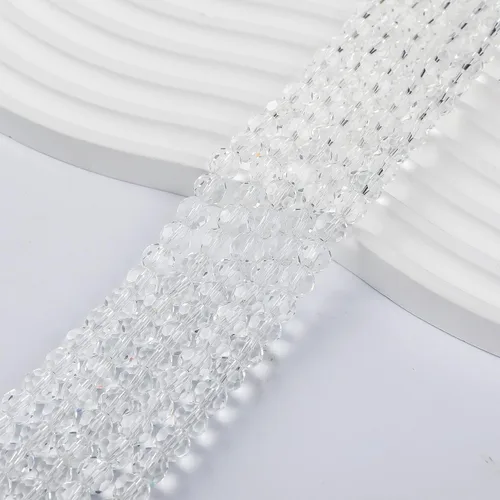 Vista 3 de 450 cuentas de cristal redondas ámbar de 0.236 in para la fabricación de joyas