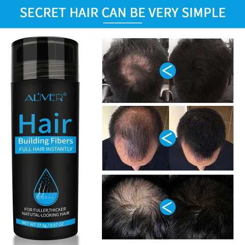 Vista 5 de ELAIMEI Fibras de cabello negro para cabello fino, fórmula natural, polvo sin perfume, negro, unisex, adultos, hombres y mujeres