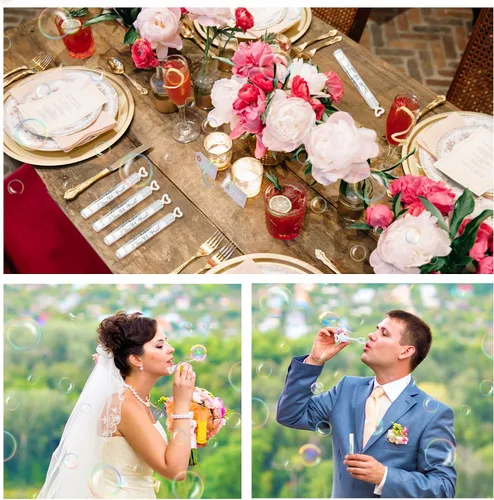 Vista 7 de Kathfly 200 mini varitas de burbujas de corazón blanco con 200 calcomanías, mini burbujas a granel para bodas, aniversarios, celebraciones