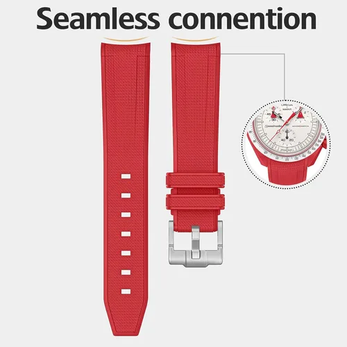Vista 3 de Compatible con Omega X Swatch Moonswatch Speedmaster, correa de reloj de goma en relieve de 0.787 pulgadas para Omega x Swatch Speedmaster