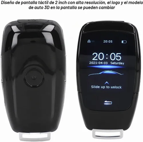 Vista 2 de Qiilu Llave LCD inteligente universal TK900 Pantalla táctil LCD Smart Key Remote Entrada sin llave para modelos de botón de motor de arranque y Negro