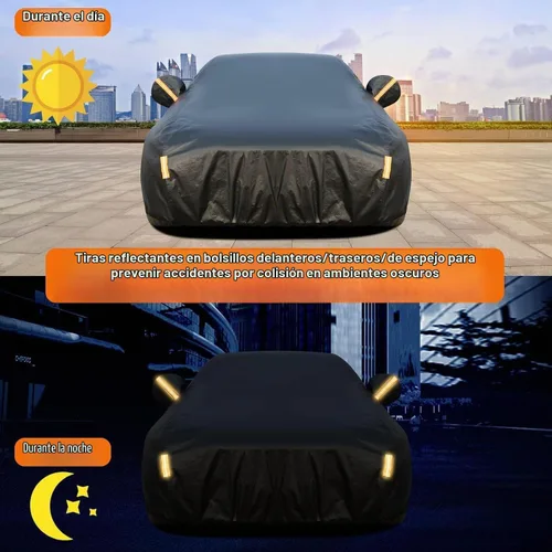 Vista 4 de Tecoom Funda impermeable para todo tipo de clima, resistente al viento, protector de granizo con forro polar y puerta con cremallera, protección