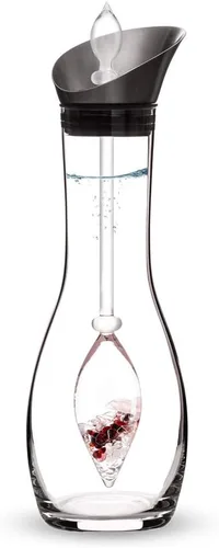 Vista 17 de VitaJuwel Era Five Elements Jarra de agua de cristal con amatista · Calcedonia · Madera petrificada · Cuarzo rosa y ágata Alineación · Puesta a