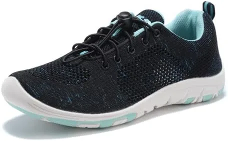 Vista 2 de RocSoc Women's Summer Barefoot Woven Fabric Water Sport Aqua Shoes - Breathable, Speed Laceup, Quick Dry Beach Footwear for Kayaking Fishing Driving