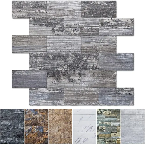 Vista 15 de Art3d Azulejo de pared de PVC autoadhesivo de 10 hojas para salpicadero, azulejo adhesivo para salpicadero de cocina, tocadores de baño, decoración