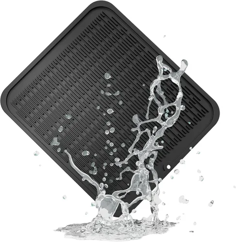 Vista 51 de ZLR 2 bandejas de silicona para fregadero (6 x 12 pulgadas/6.024 x 12.008 in) - Soporte estrecho para esponja para encimera de cocina - Tapete Negro