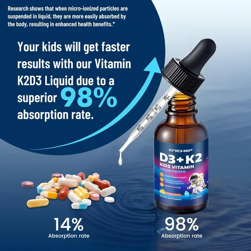 Vista 9 de Gotas líquidas de glicinato de magnesio para niños Gotas de vitamina D3 K2 para niños