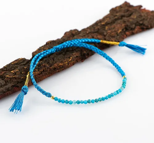 Vista 6 de Thecraftman - Pulsera trenzada de cuentas naturales, cristales energéticos, regalo para ella, pulsera de protección de hilo trenzado de mano