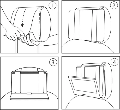 Vista 5 de Qenker - Soporte para reposacabezas para reproductor de DVD, portátil, para montaje en reposacabezas del asiento trasero del coche, para reproductor