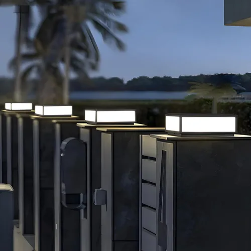 Vista 4 de Luz de poste moderna para exteriores, luz LED de cubierta de valla de alto voltaje, lámpara de columna con cable para superficie plana, patio