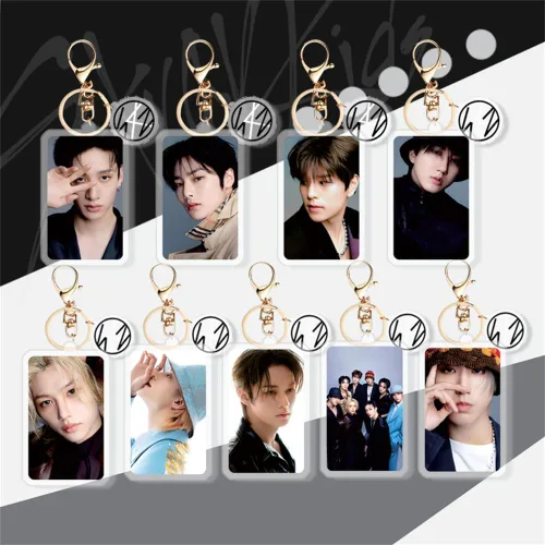 Vista 4 de KPOP - Llavero para niños callejeros, 5 estrellas, álbum de miembros, impresión de fotos, acrílico, llavero, bolsa, colgante, BangChan, Felix
