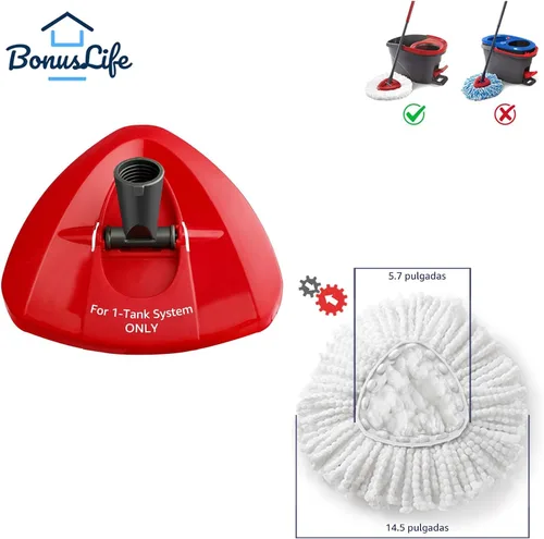 Vista 4 de Recambios de cabezales de fregona para el sistema O-Ceda Easy Wrin Spin, repuestos de microfibra, repuesto de cabezal de fregona fácil de limpiar