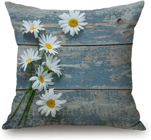 Vista 10 de Solekla Funda de almohada Hue Sea Coral Siluetas Azul Claro Algodón Lino Cuadrado Funda de Almohada Funda de Almohada Decorativa Funda de Cojín