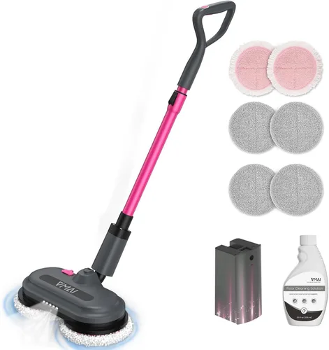 Vista 10 de Trapeador eléctrico inalámbrico, limpiador de piso eléctrico con rociador de agua y faros LED, hasta 60 minutos de duración, potente trapeador