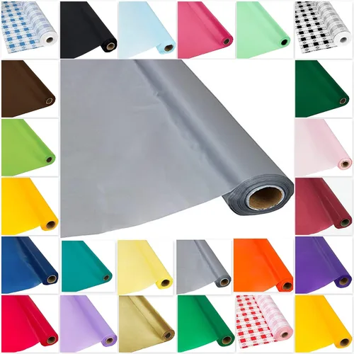 Vista 7 de DIY Craft - Rollo de plástico negro para mesa de banquete, 300 pies de largo (26 colores)