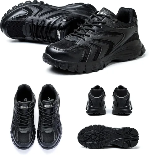 Vista 2 de Asiman Zapatos de punta de acero para hombres y mujeres, zapatos de trabajo indestructibles con puntera de acero, zapatos de seguridad ligeros