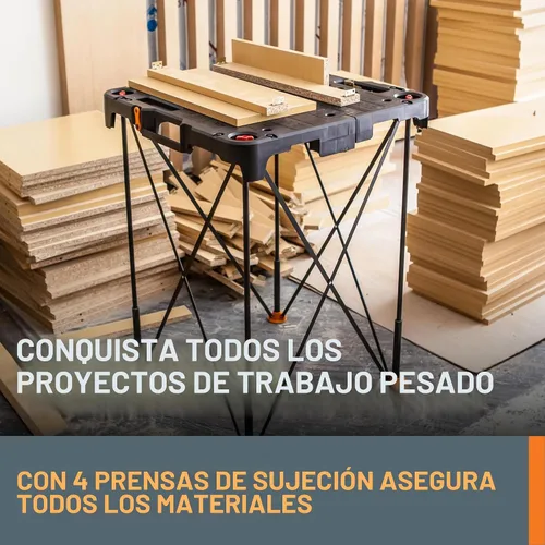 Vista 3 de Worx WX066 Sidekick Mesa de trabajo plegable, banco de trabajo portátil todo en uno