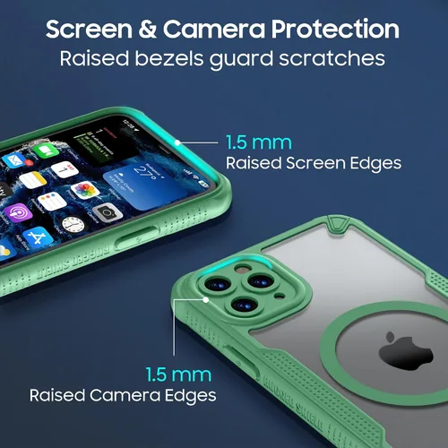 Vista 6 de Funda para iPhone 11 Pro Max, translúcida mate trasera compatible con Magsafe magnética, delgada, a prueba de golpes, con correa de cordón, funda
