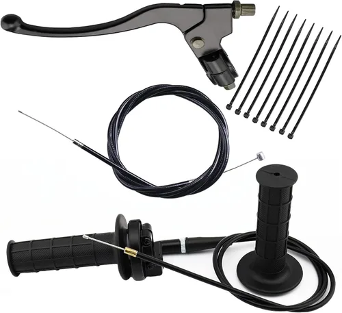 Vista 2 de Manija izquierda derecha y palanca de freno izquierda, cable de freno, cable del acelerador y abrazadera del acelerador, kit de palanca de freno