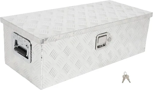Vista 26 de SCITOO - Caja de herramientas de aluminio de 18 pulgadas de plata resistente para cama de camión, caja de herramientas para remolque de RV