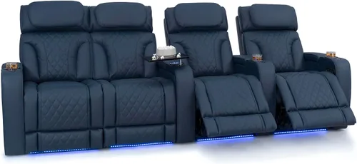 Vista 79 de Seatcraft Luminis 365 - Asiento de cine en casa (fila de 2 biplazas), color carmesí