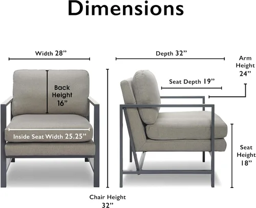 Vista 3 de Tommy Hilfiger Russell - Silla Accent, respaldo de almohada medio-suave, sillón moderno e industrial de mediados de siglo, cómoda silla para sala