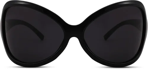 Vista 2 de Pro Acme Gafas de sol envolventes de gran tamaño, ovaladas, a la moda, con protección Y2K, para mujeres y hombres, futuristas, grandes damas
