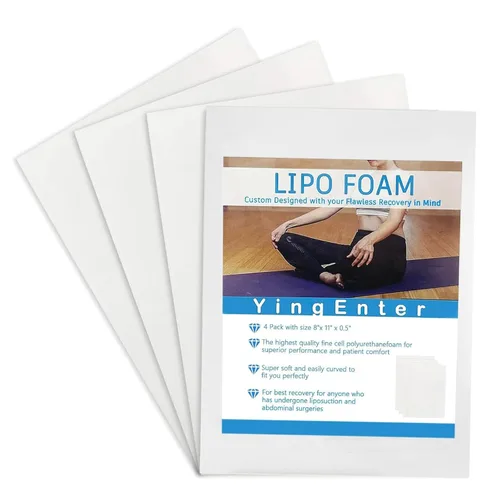 Vista 7 de Paquete de 3 almohadillas de espuma Lipo para uso postoperatorio para uso con cirugía posliposucción, aplanamiento de compresión abdominal