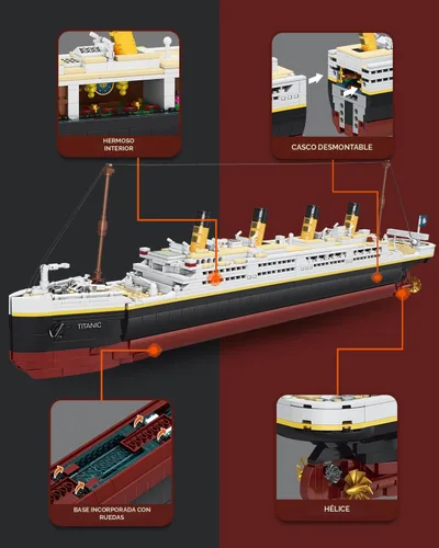 Vista 6 de dOvOb Titanic - Juego de bloques de construcción modelo 2022, ladrillos compatibles con las principales marcas