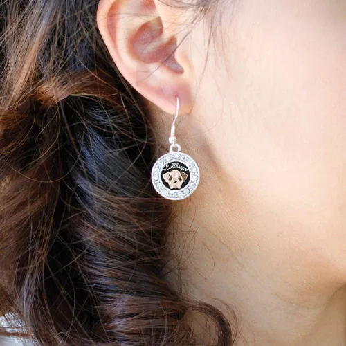 Vista 2 de Inspired Silver - Pendientes colgantes de gancho francés con dije de círculo de plata con joyas de circonita cúbica