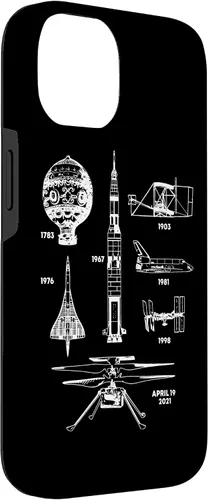 Vista 3 de iPhone 14 Ingenuity Mars Helicopter Histórica Primera Evolución de Vuelo Caso