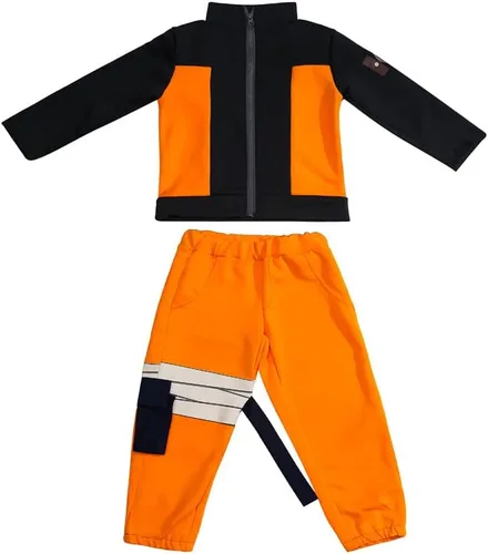 Vista 5 de HANERREAL Disfraz de anime para niños, Halloween, cosplay, chaquetas, pantalones, conjunto completo