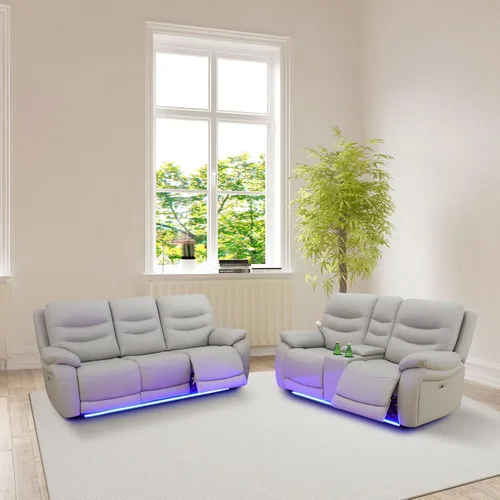 Vista 9 de Ritz Power - Juego de sala de estar reclinable con LED para sala de estar, dormitorio, casa de invitados, sala de juegos, Airbnb, apartamento