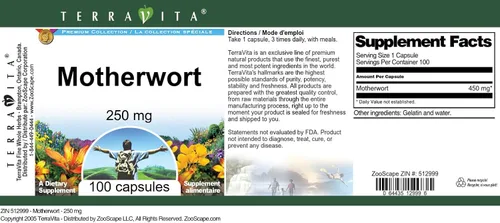 Vista 3 de Motherwort - 250 mg (100 Cápsulas, ZIN: 512999)