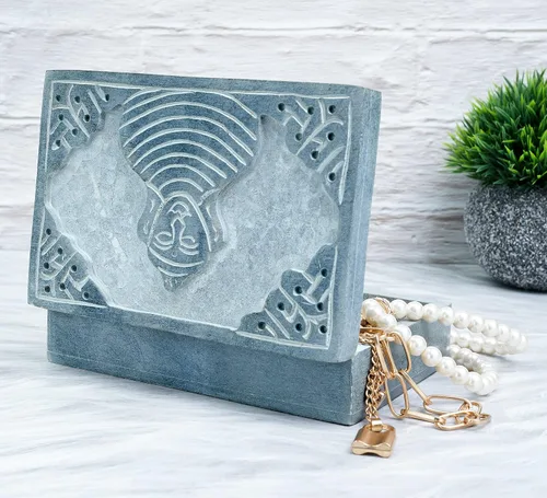 Vista 2 de Crocon Joyero hecho a mano, organizador decorativo de estilo real para joyas y maquillaje, elegante caja de baratijas, decoración de mesa, regalo