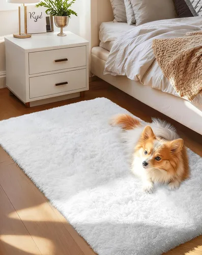 Vista 149 de Ophanie - Alfombras para sala de estar, antideslizante y suave, de felpa grandes y peludas para dormitorio, peludas para niños y niñas, decoración