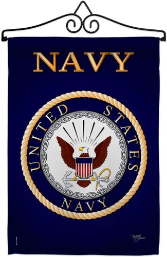 Vista 28 de Breeze Decor Bandera de jardín de 13 x 18.5 pulgadas, con licencia oficial de las Fuerzas Armadas de los Estados Unidos de la Marina de los Estados