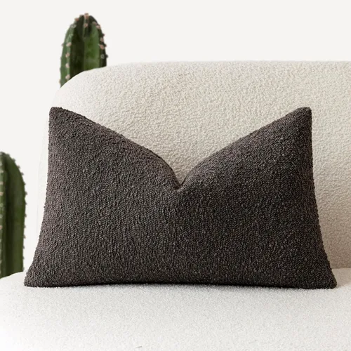 Vista 88 de Foindtower Fundas de almohada decorativas con textura de boucle, fundas de almohada sólidas, neutrales, suaves y acogedoras para silla, sofá
