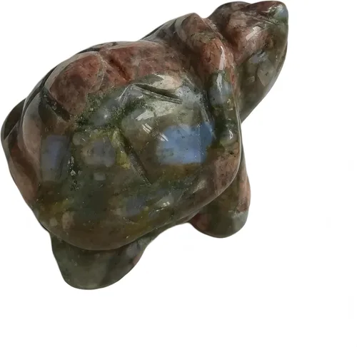 Vista 11 de Estatuas de animales talladas a mano de tortuga de sangre africana natural, coleccionables, cristales de 1.5 pulgadas y escultura de piedras