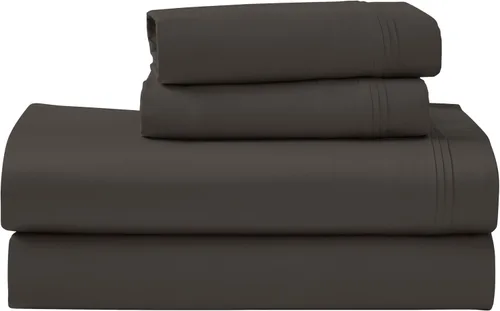 Vista 24 de Superior Juego de sábanas de algodón egipcio de 4 piezas, lujo de 1000 hilos, diseño moderno, sábanas sostenibles, básicos ultrasuaves, sólido
