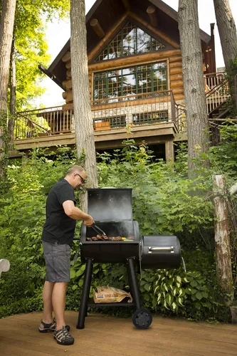 Vista 6 de Broil King 955050 Regal Charcoal Offset 400 Ahumador y Parrilla, Negro