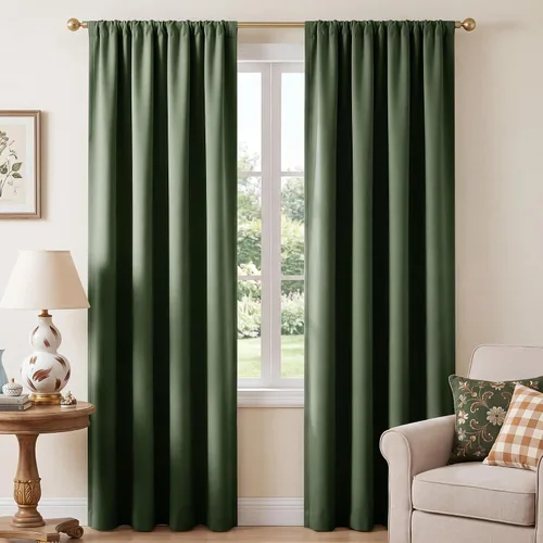 Vista 78 de NICETOWN Biscotti - Cortinas de cocina beige de 36 pulgadas de largo, bolsillo para barra, 100% opacas, casuales y relajantes, tratamientos